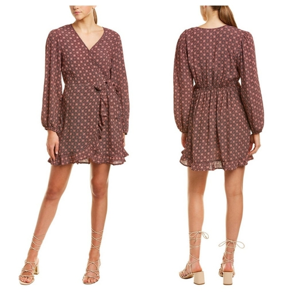 Band of Gypsies Crinkle Gauze Faux Wrap Dress NWT - Picture 2 of 14